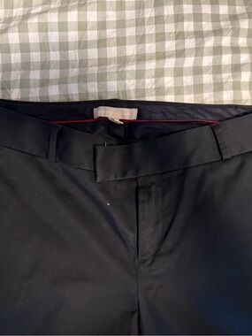 Black cropped cotton dress pants